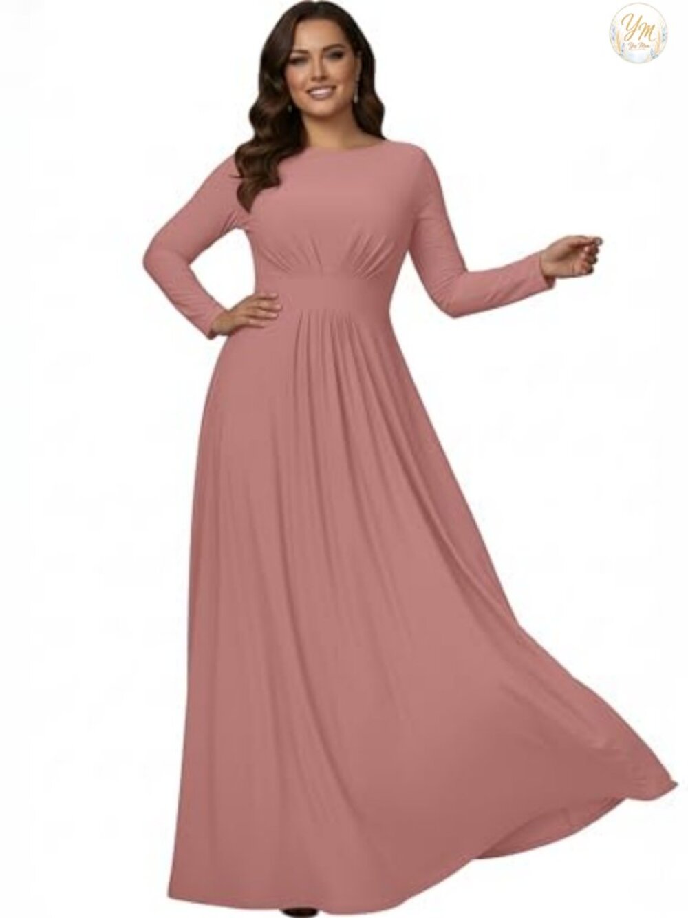 KOH KOH Long Sleeve Flowy Modest Evening Maxi Dress Gown